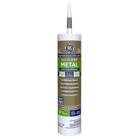 Ge Advanced Gray Silicone 2 Metal Gutter Caulk Sealant 10.1 oz 2816710